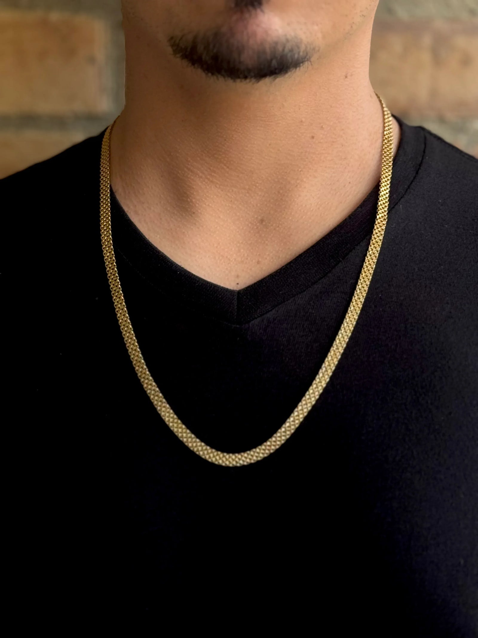 Cadena Loto Dorado Hombre 5mm - Oryos Joyeria