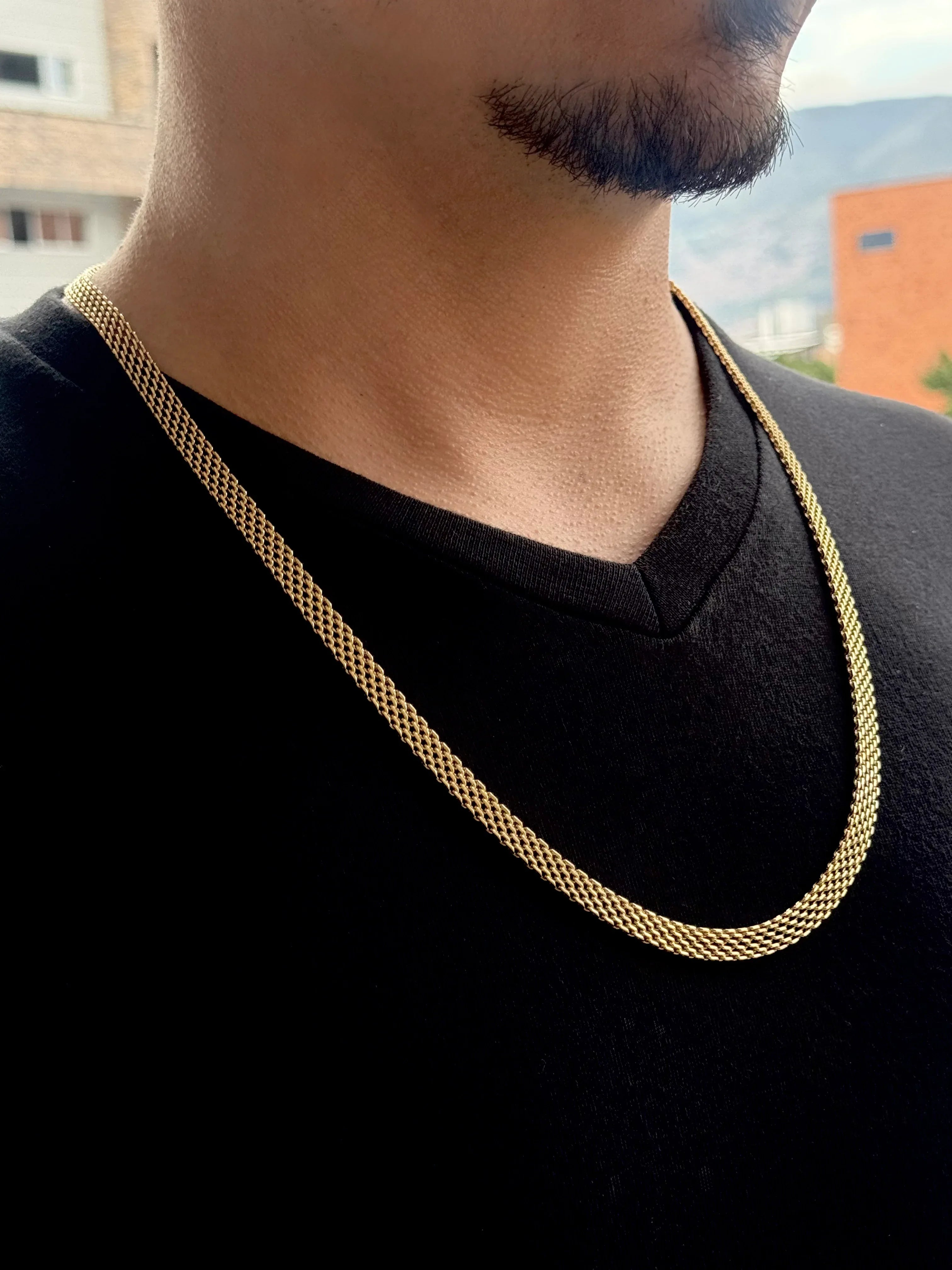 Cadena Luna de Oriente Hombre 6mm - Oryos Joyeria