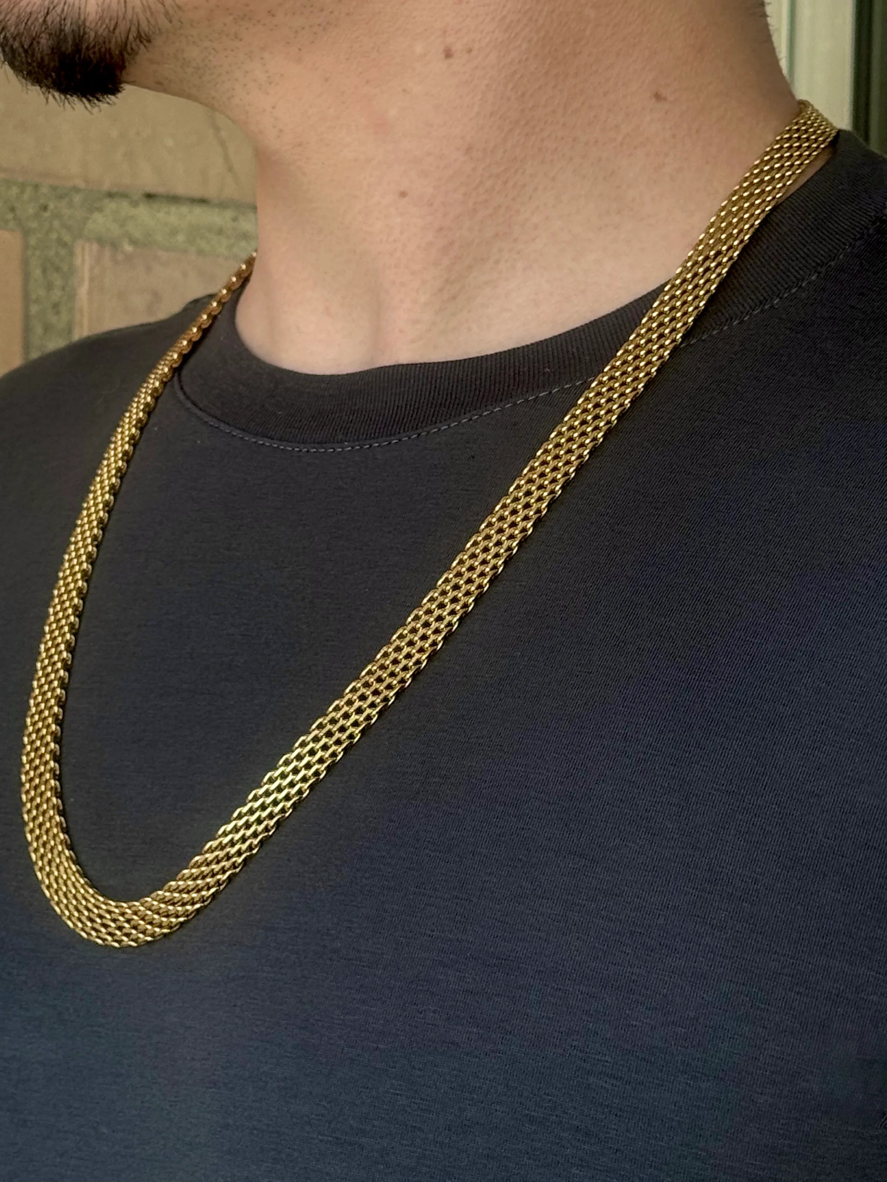 Cadena Luna de Oriente Hombre 9mm - Oryos Joyeria