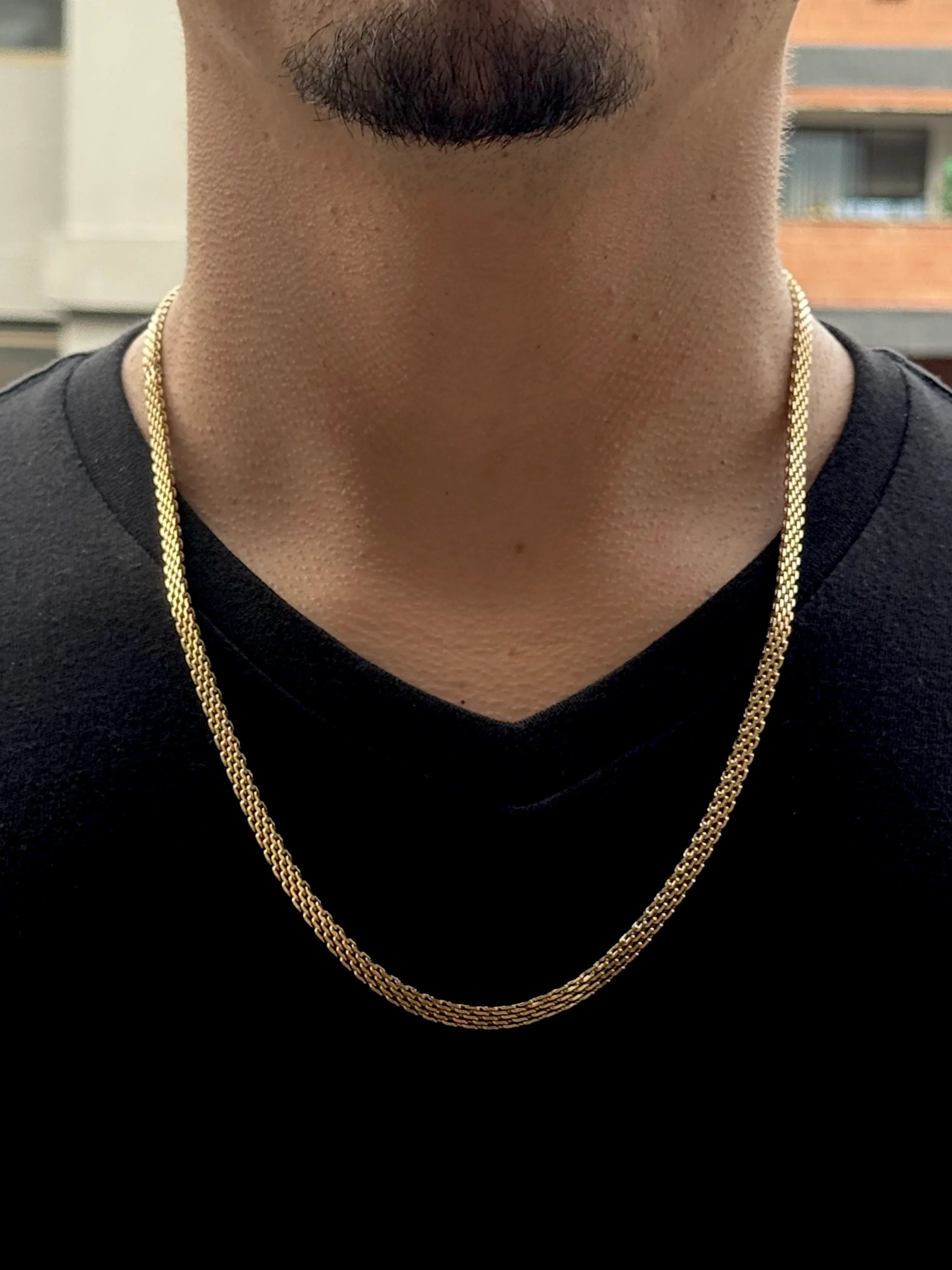 Cadena Luna de Oriente Hombre 4mm - Oryos Joyeria