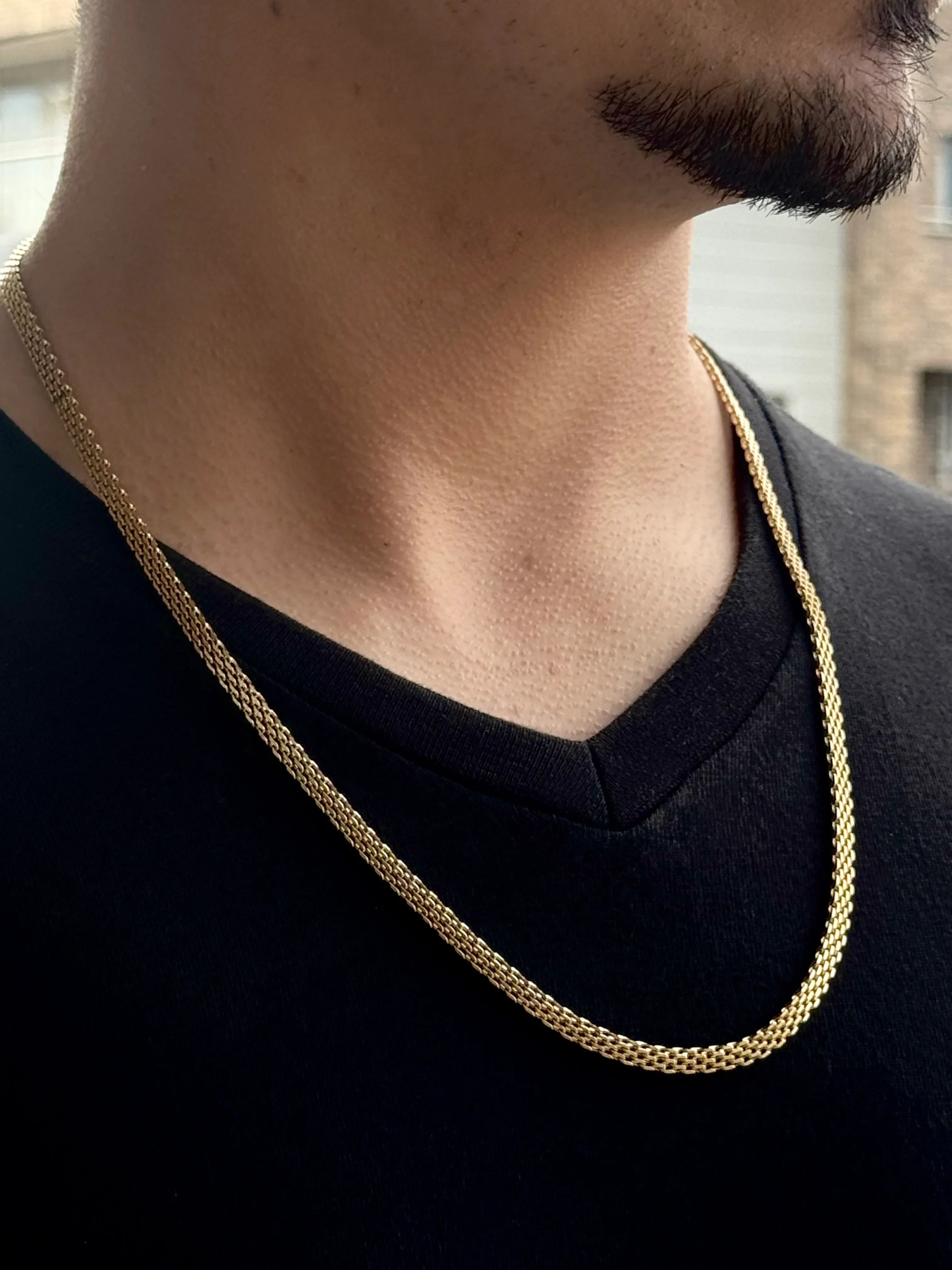 Cadena Luna de Oriente Hombre 4mm - Oryos Joyeria