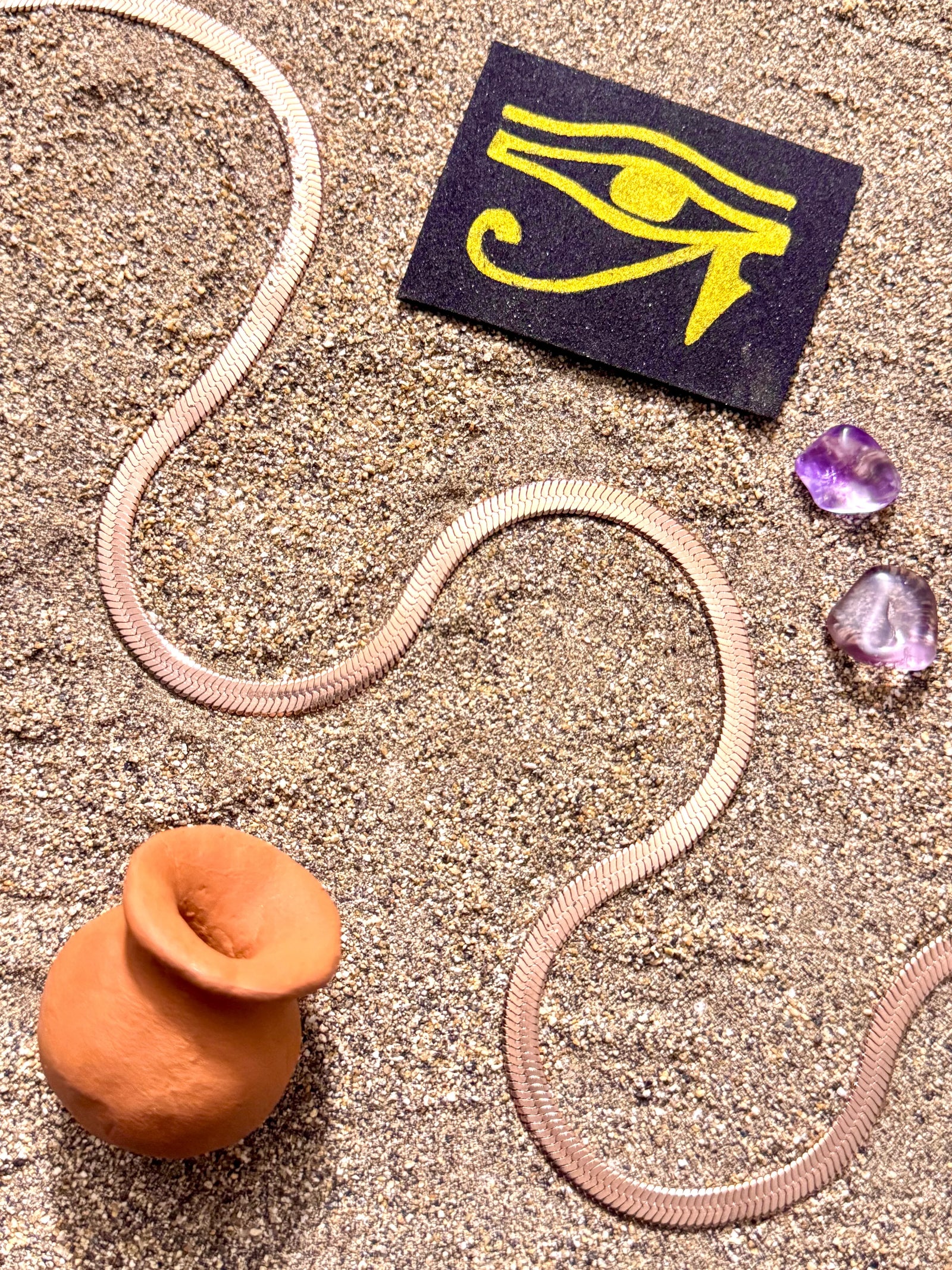Cadena Luz de Horus Rosa Hombre 6mm - Oryos Joyeria