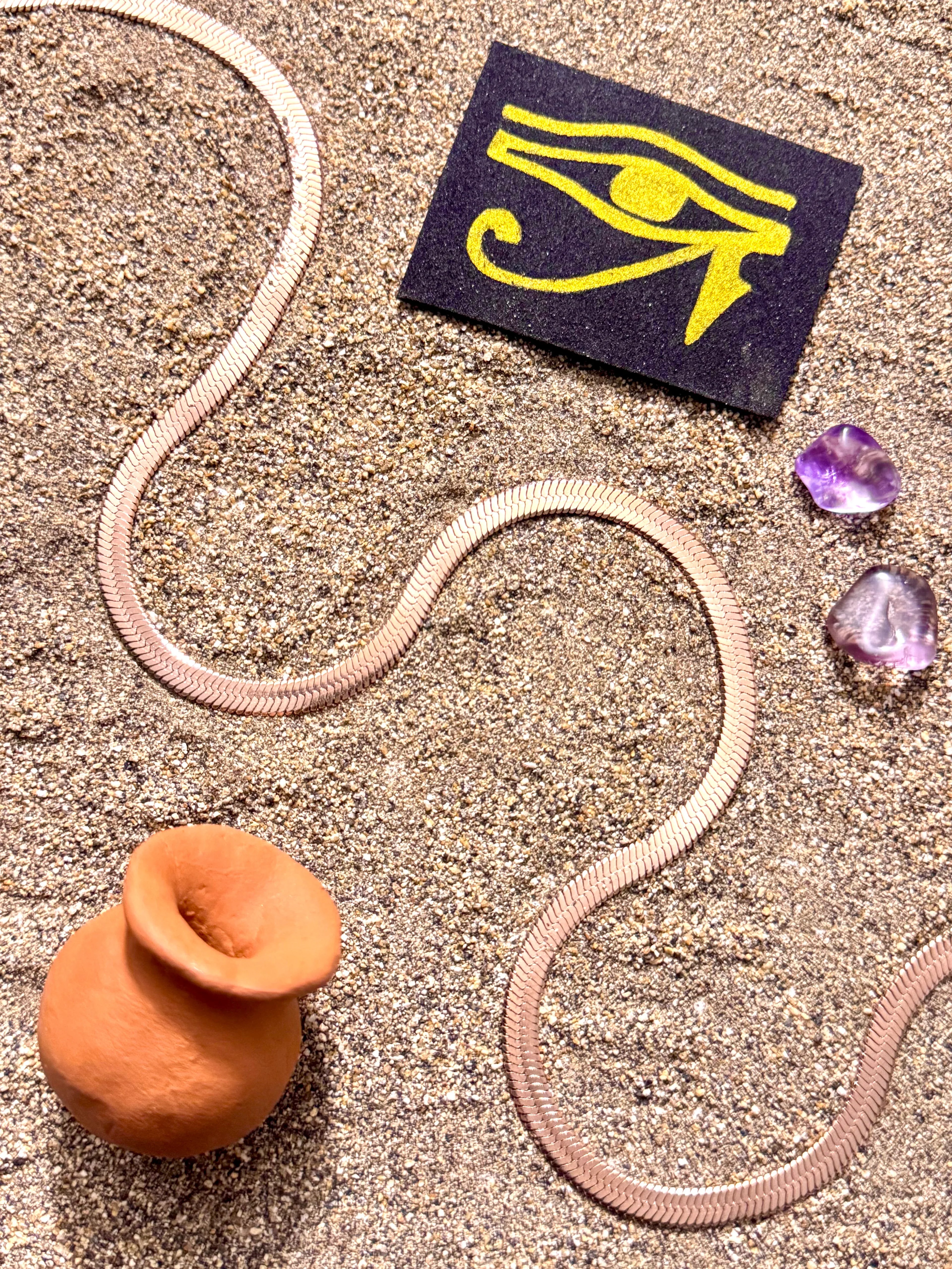 Cadena Luz de Horus Rosa Hombre 6mm - Oryos Joyeria