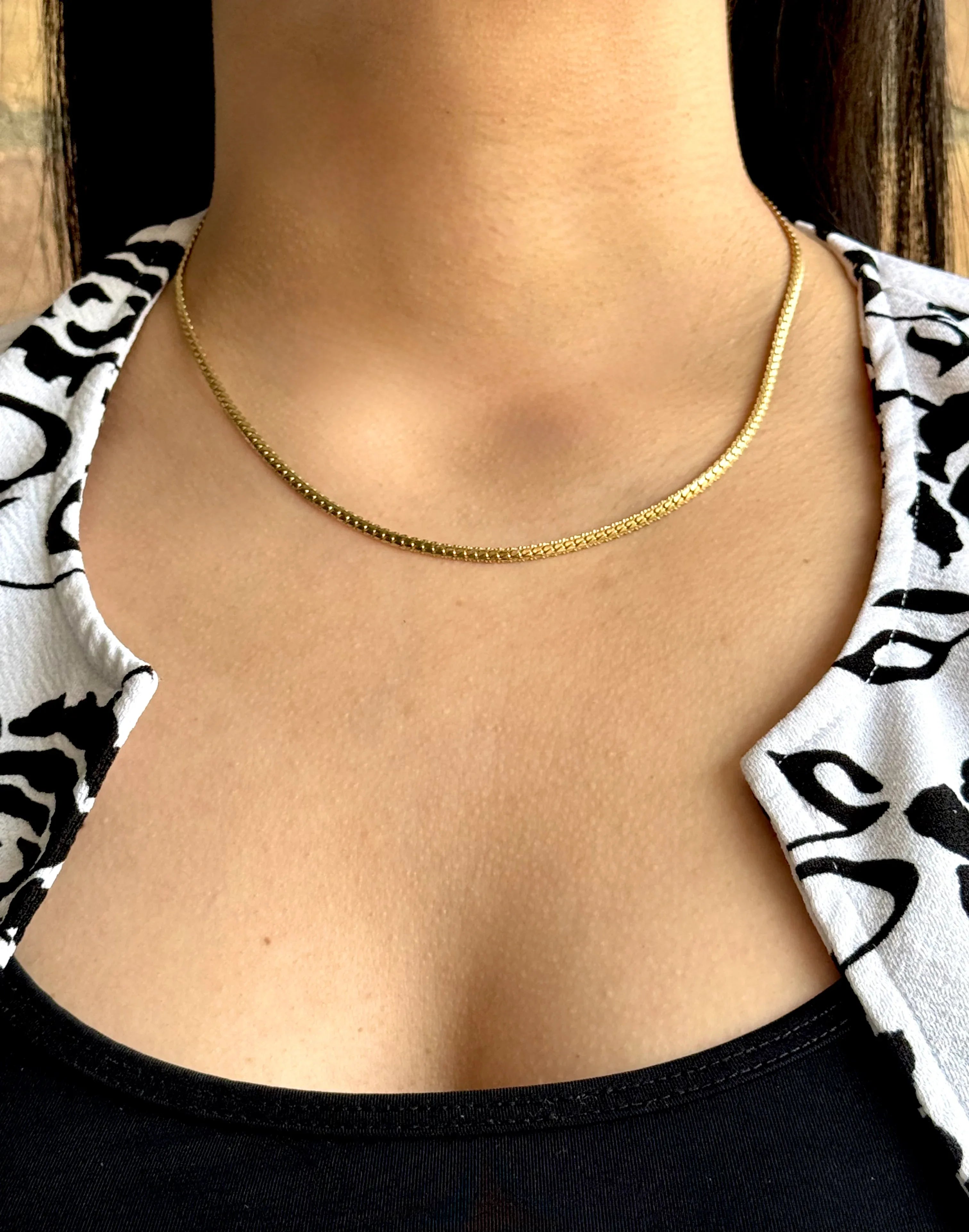 Cadena Runa Dorada Mujer 3mm - Oryos Joyeria