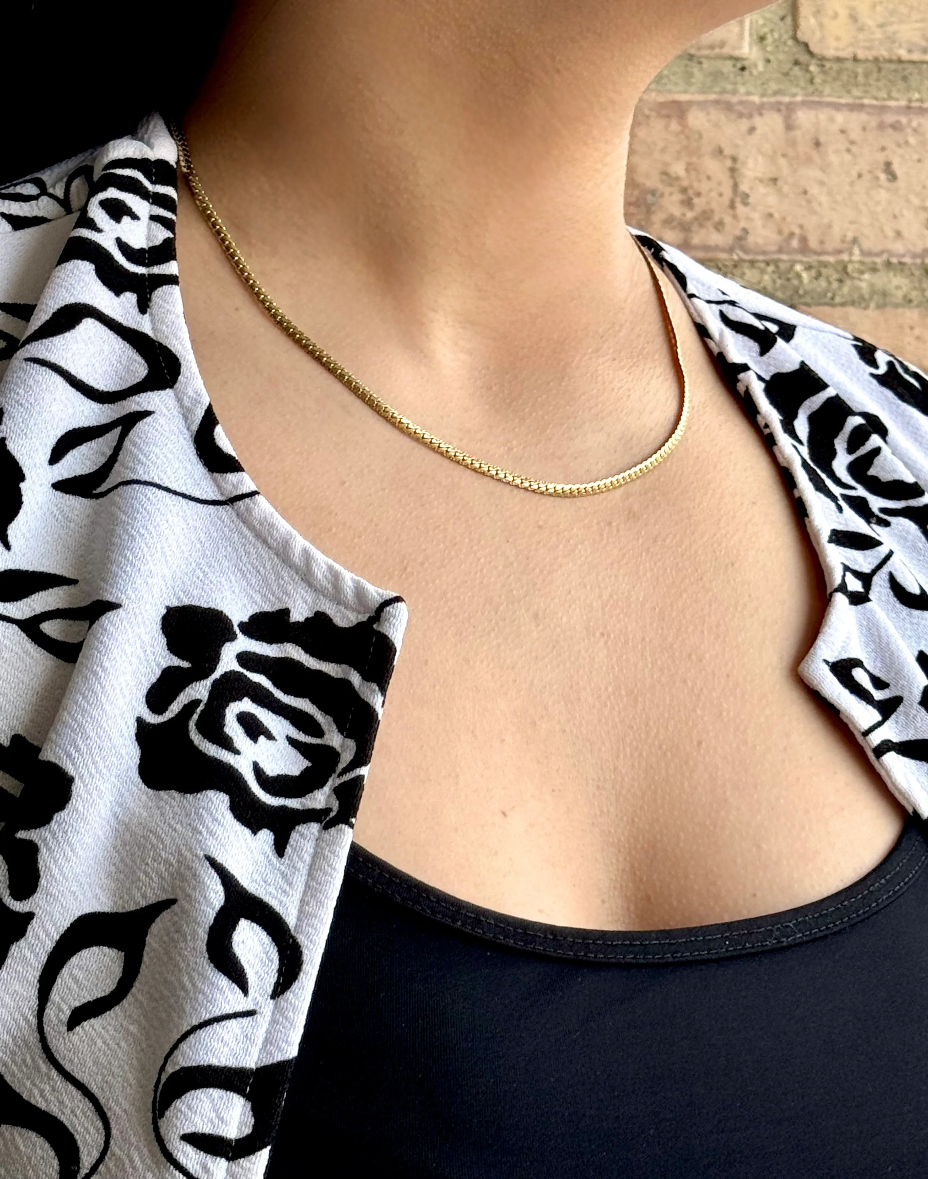 Cadena Runa Dorada Mujer 3mm - Oryos Joyeria