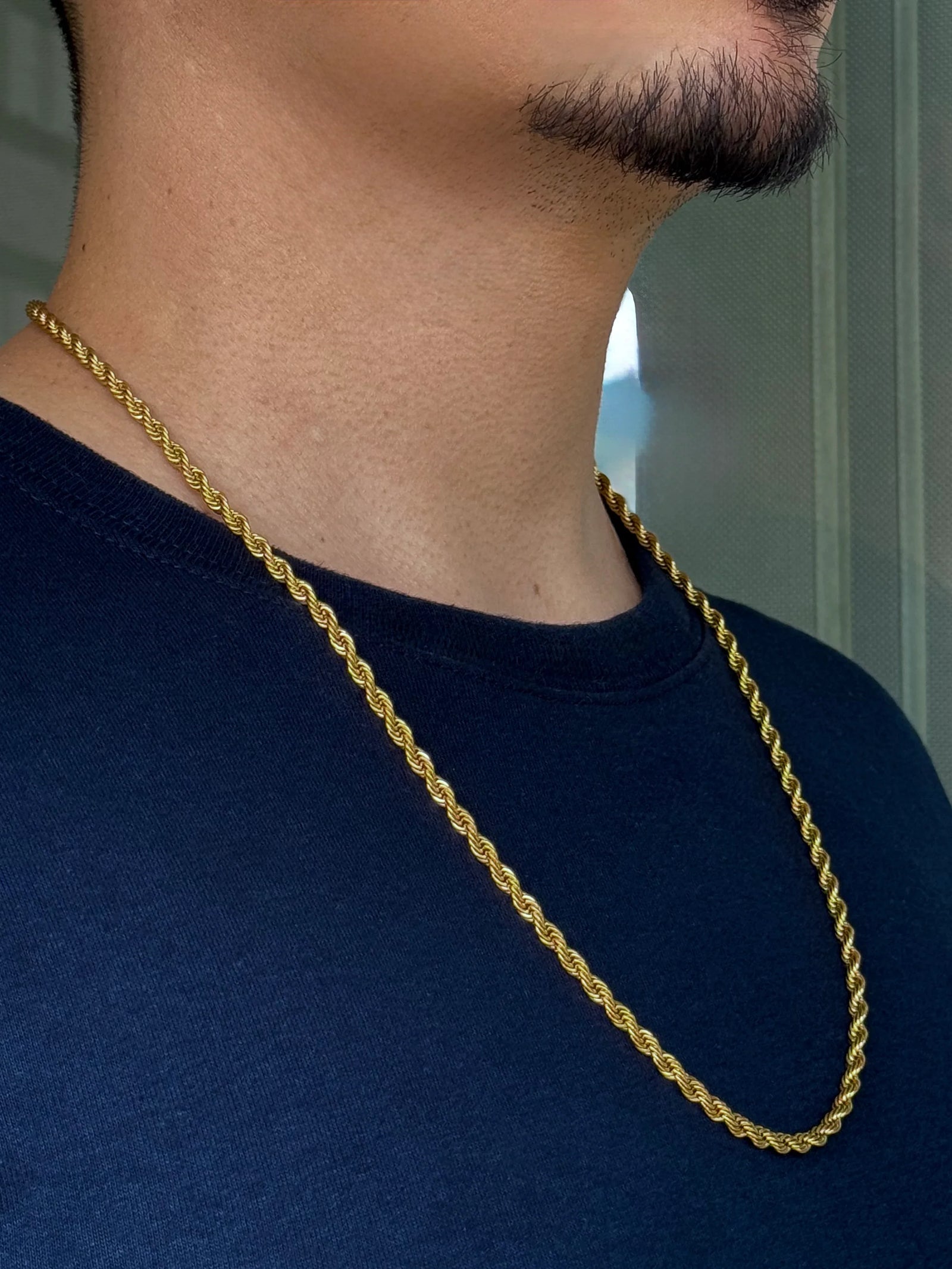 Cadena Hilo Sagrado Hombre 4mm - Oryos Joyeria