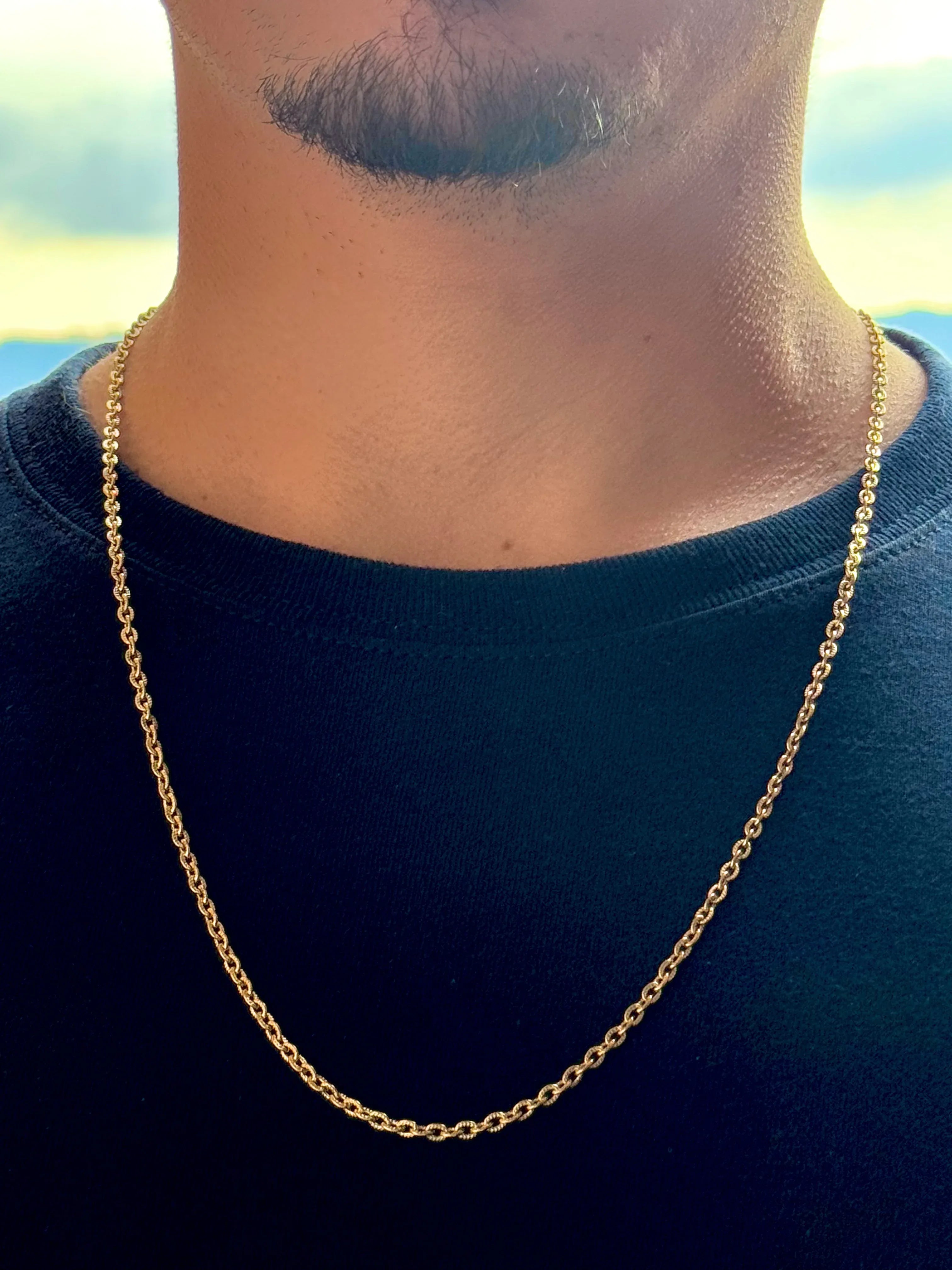 Cadena Sello del Guardián Hombre 3mm - Oryos Joyeria