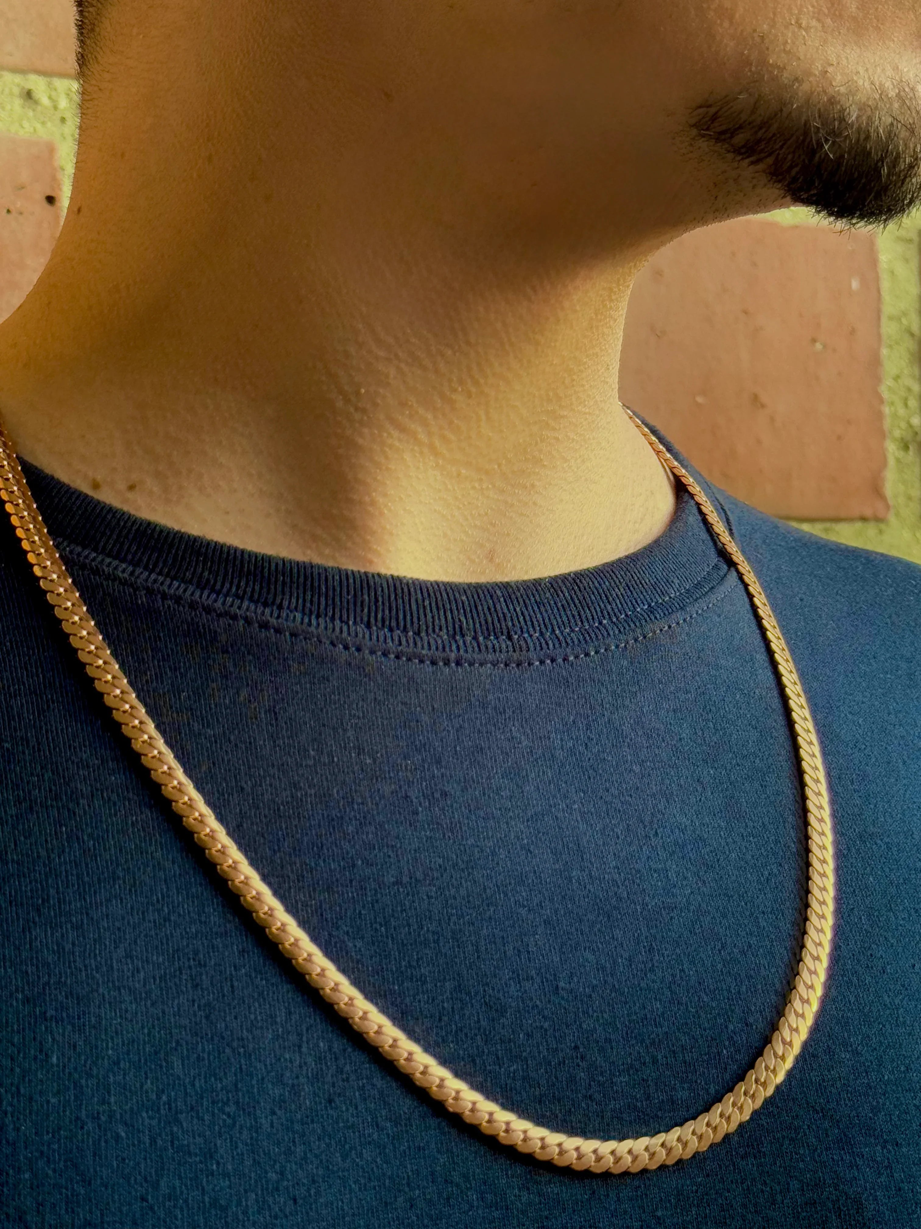 Cadena Colmillo Nocturno Rosa Hombre 6mm - Oryos Joyeria