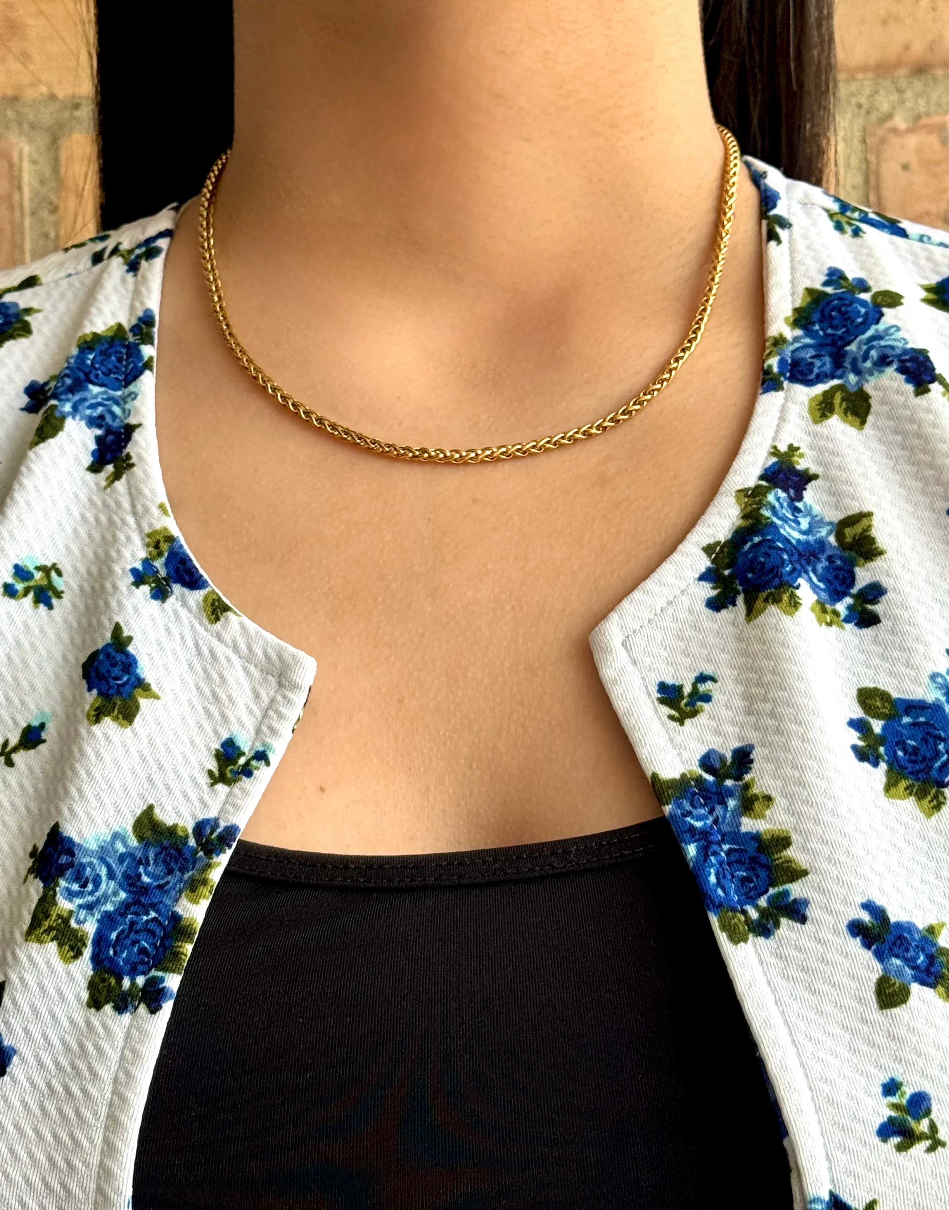 Cadena Espiga Dorada Mujer 3mm - Oryos Joyeria