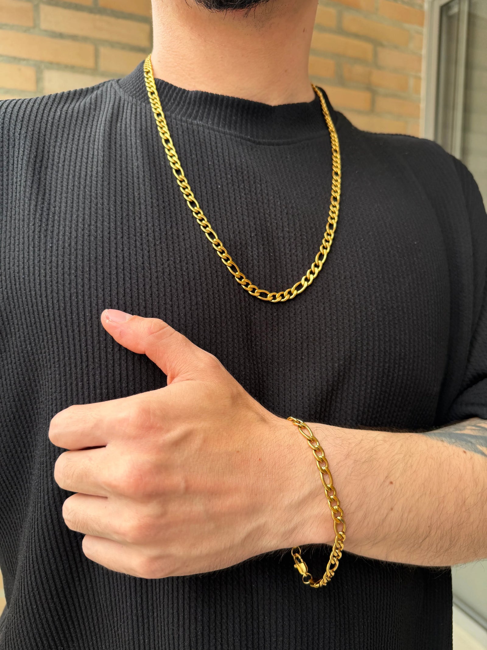 Combo Legado Clásico 6mm - Cadena + Pulsera - Oryos Joyeria