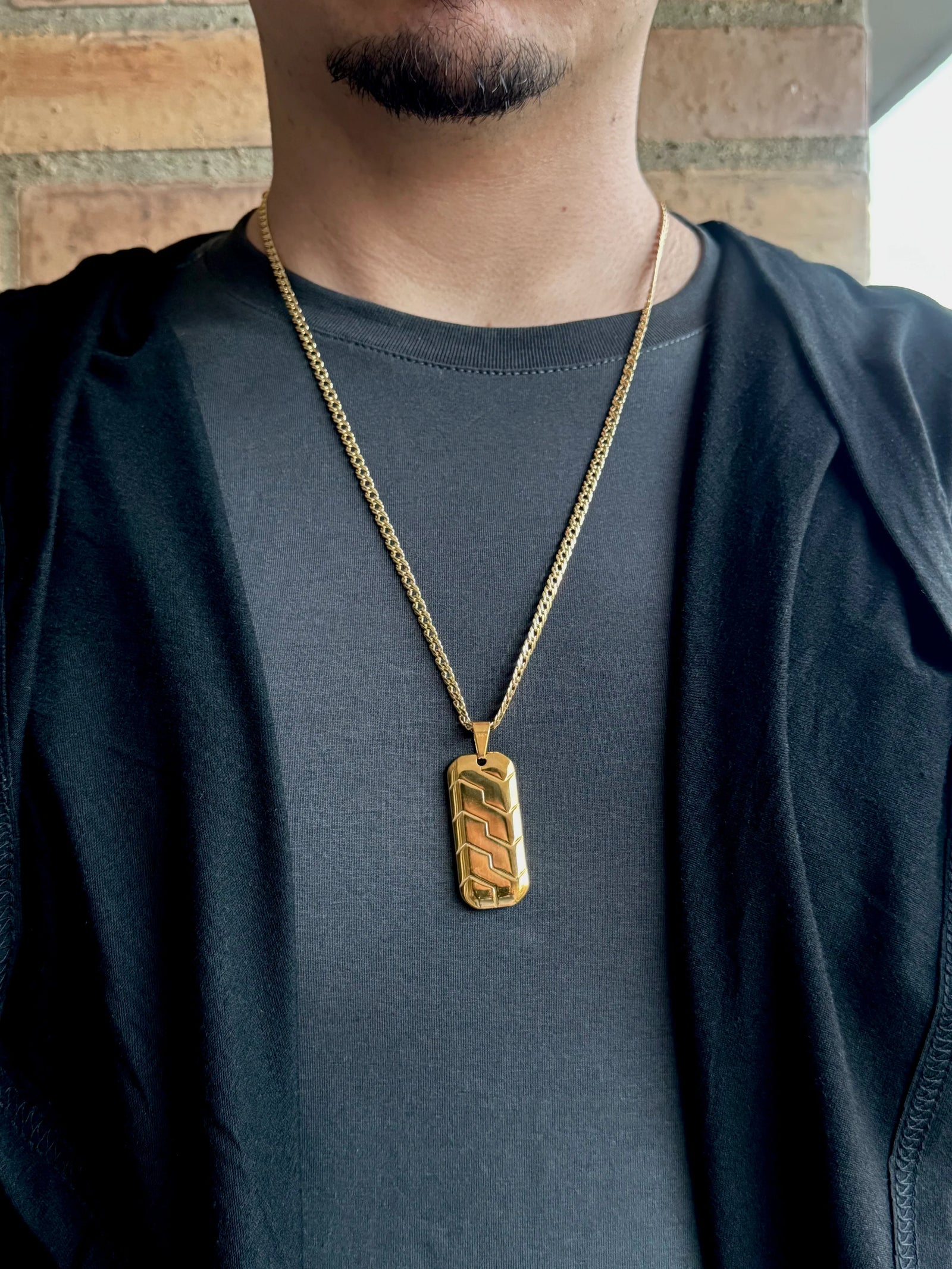 Dije Placa Lineas - Oryos Joyeria