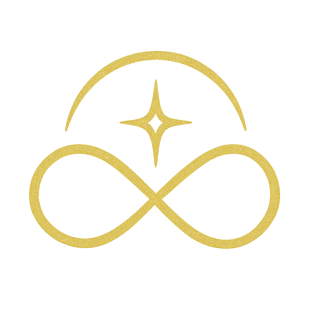 Icono e infinito con estrella y aura
