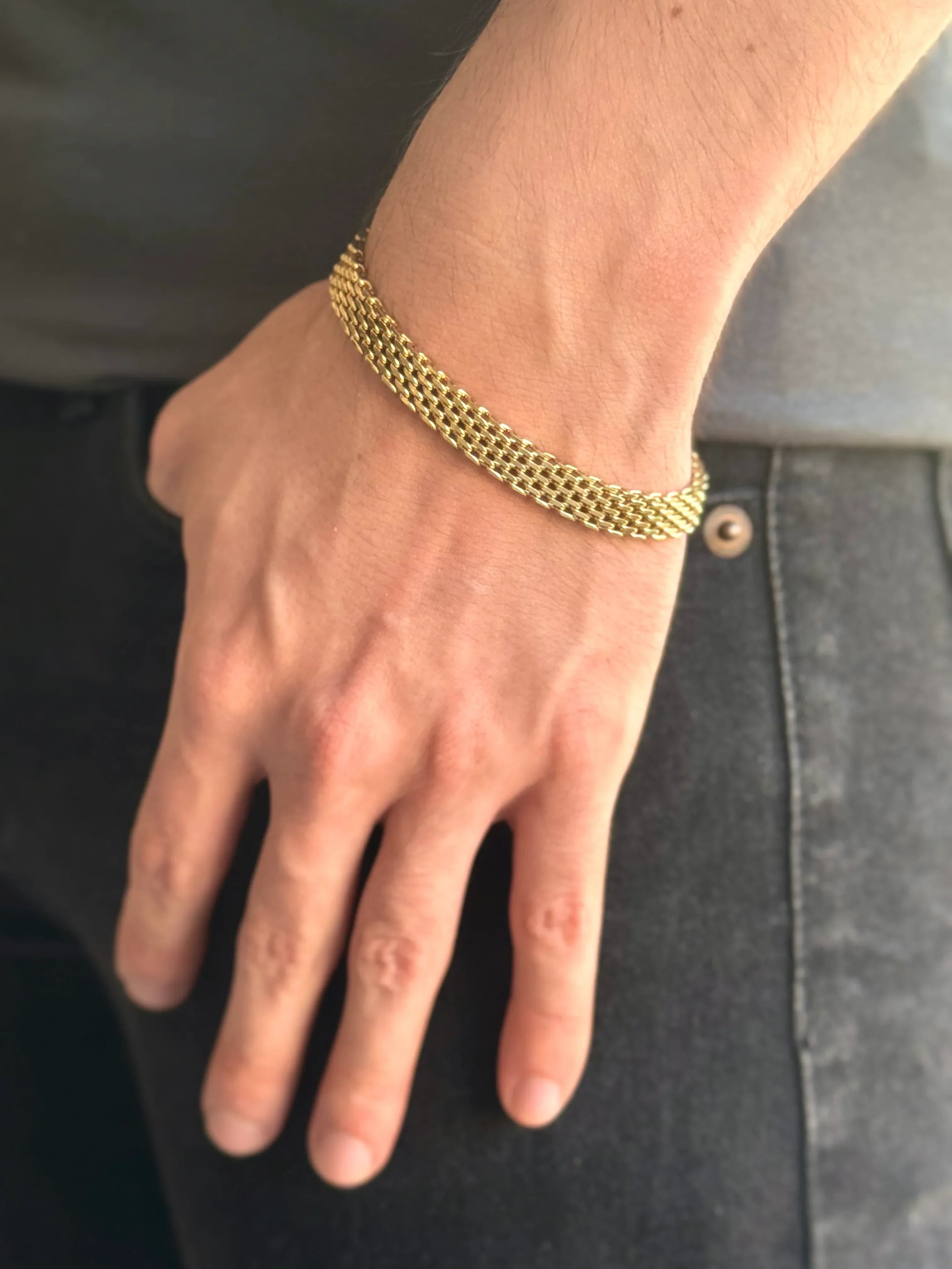 Pulsera Luna de Oriente Hombre 9mm - Oryos Joyeria