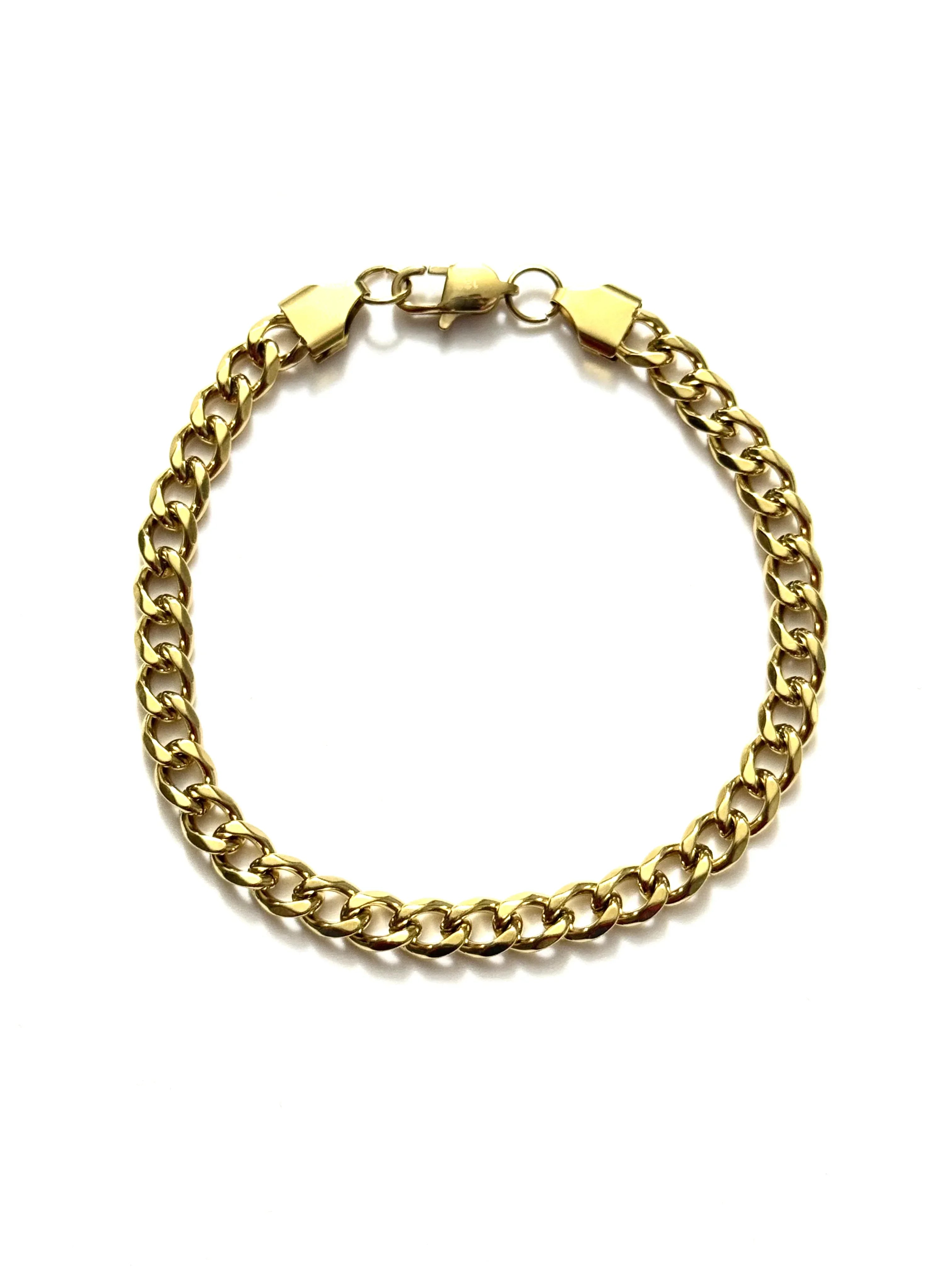 Pulsera Ritmo Dorado Hombre 6mm - Oryos Joyeria