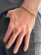 Pulsera Ritmo Dorado Hombre 6mm - Oryos Joyeria