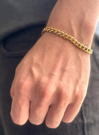 Pulsera Ritmo Dorado Hombre 6mm - Oryos Joyeria