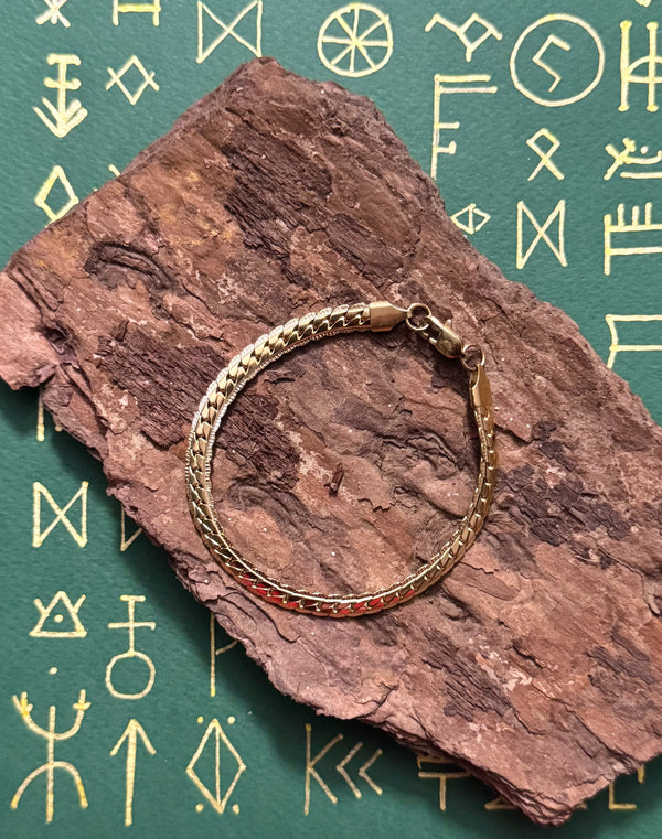 Pulsera Runa Dorada Hombre 6mm - Oryos Joyeria