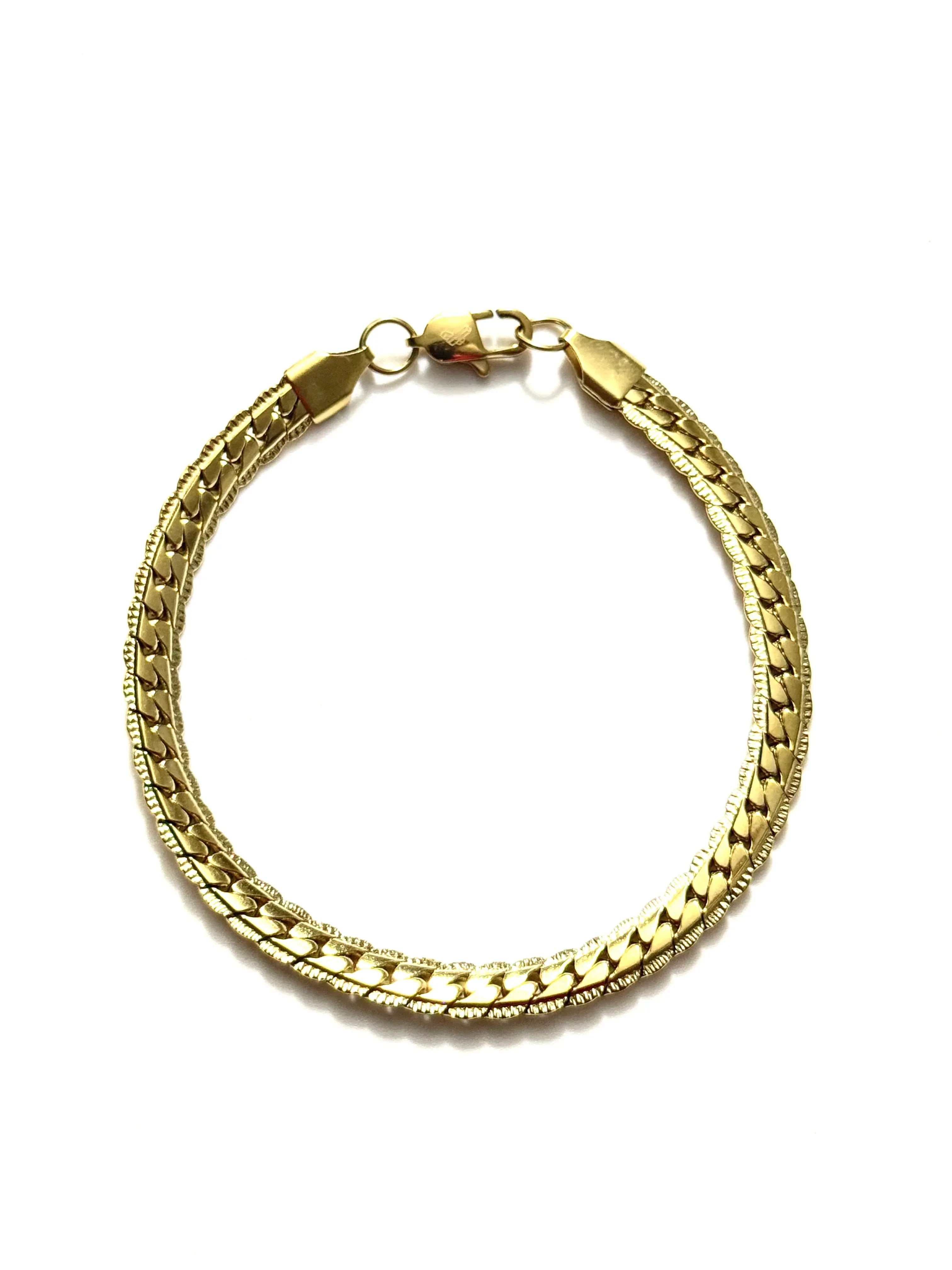 Pulsera Runa Dorada Hombre 6mm - Oryos Joyeria