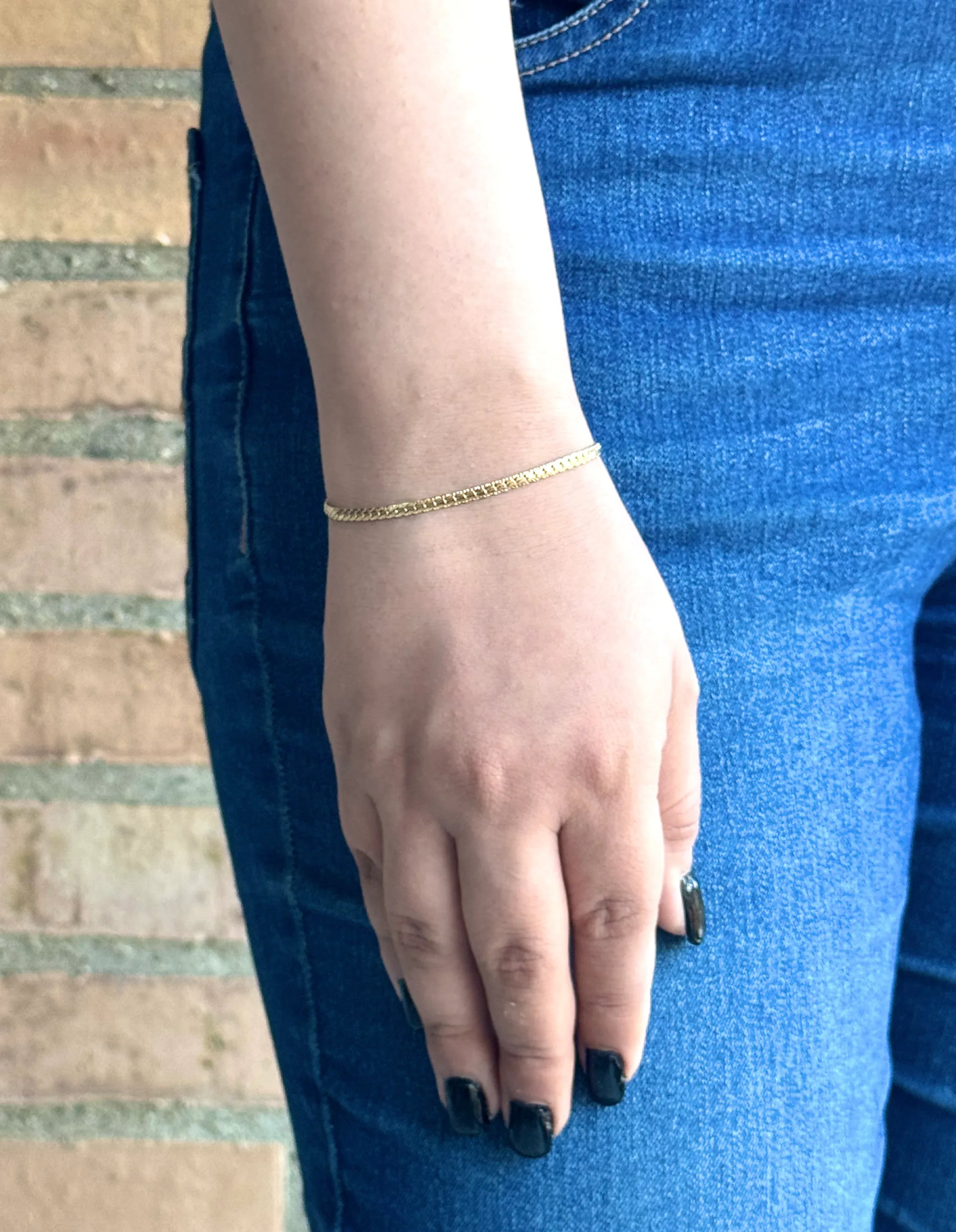 Pulsera Runa Dorada Mujer 3mm - Oryos Joyeria