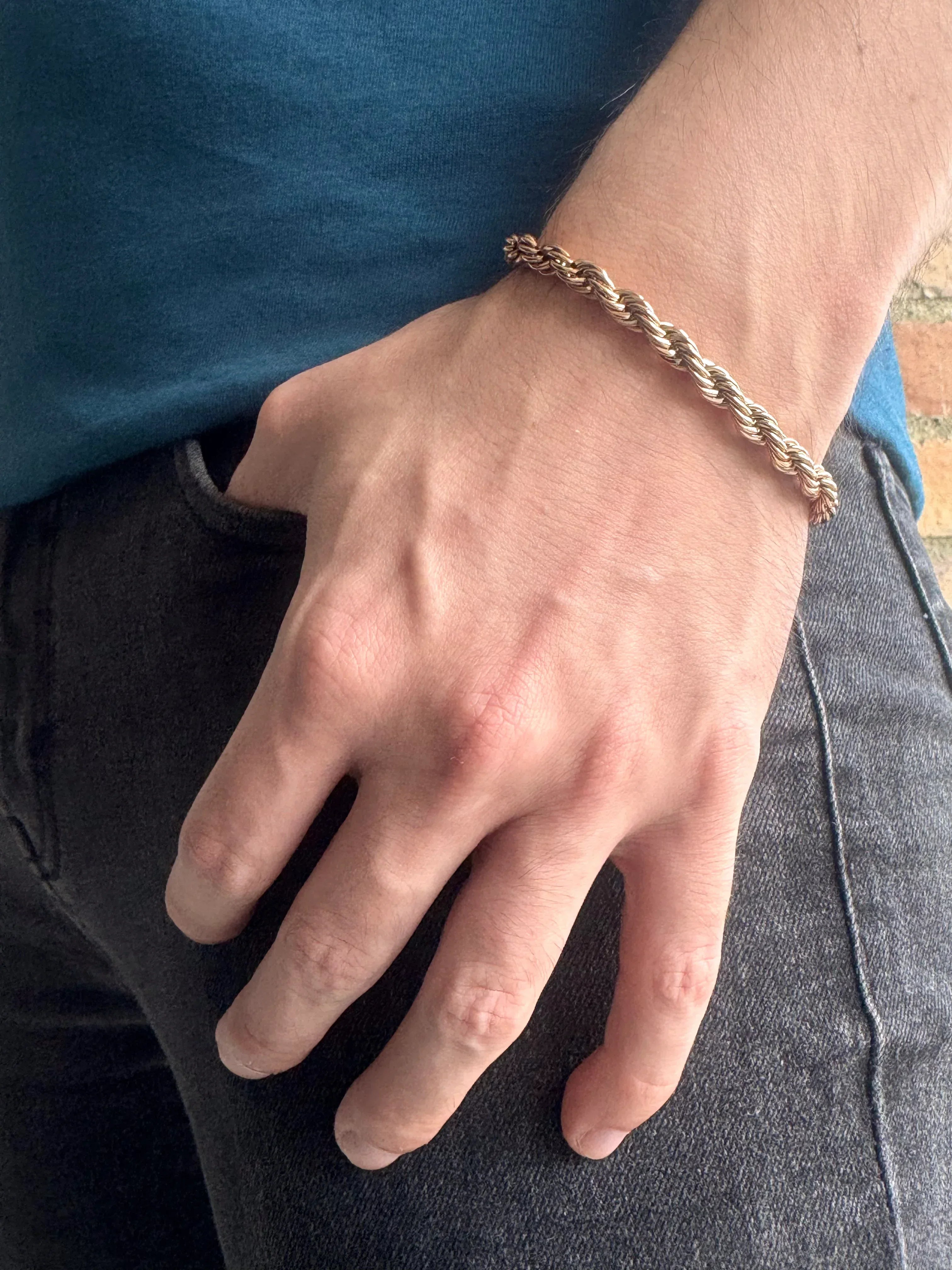 Pulsera Hilo Sagrado Rosa Hombre 6mm - Oryos Joyeria