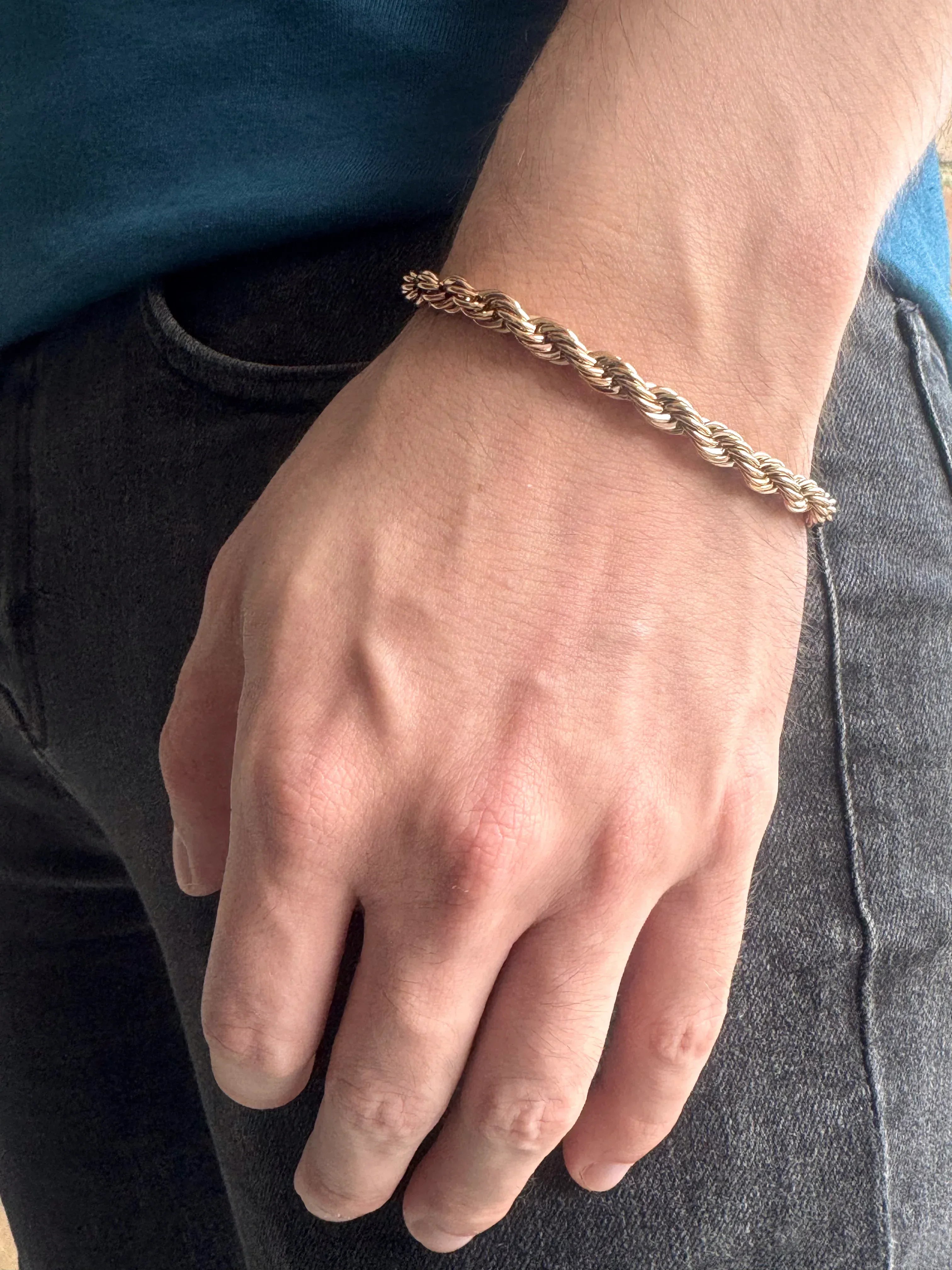 Pulsera Hilo Sagrado Rosa Hombre 6mm - Oryos Joyeria