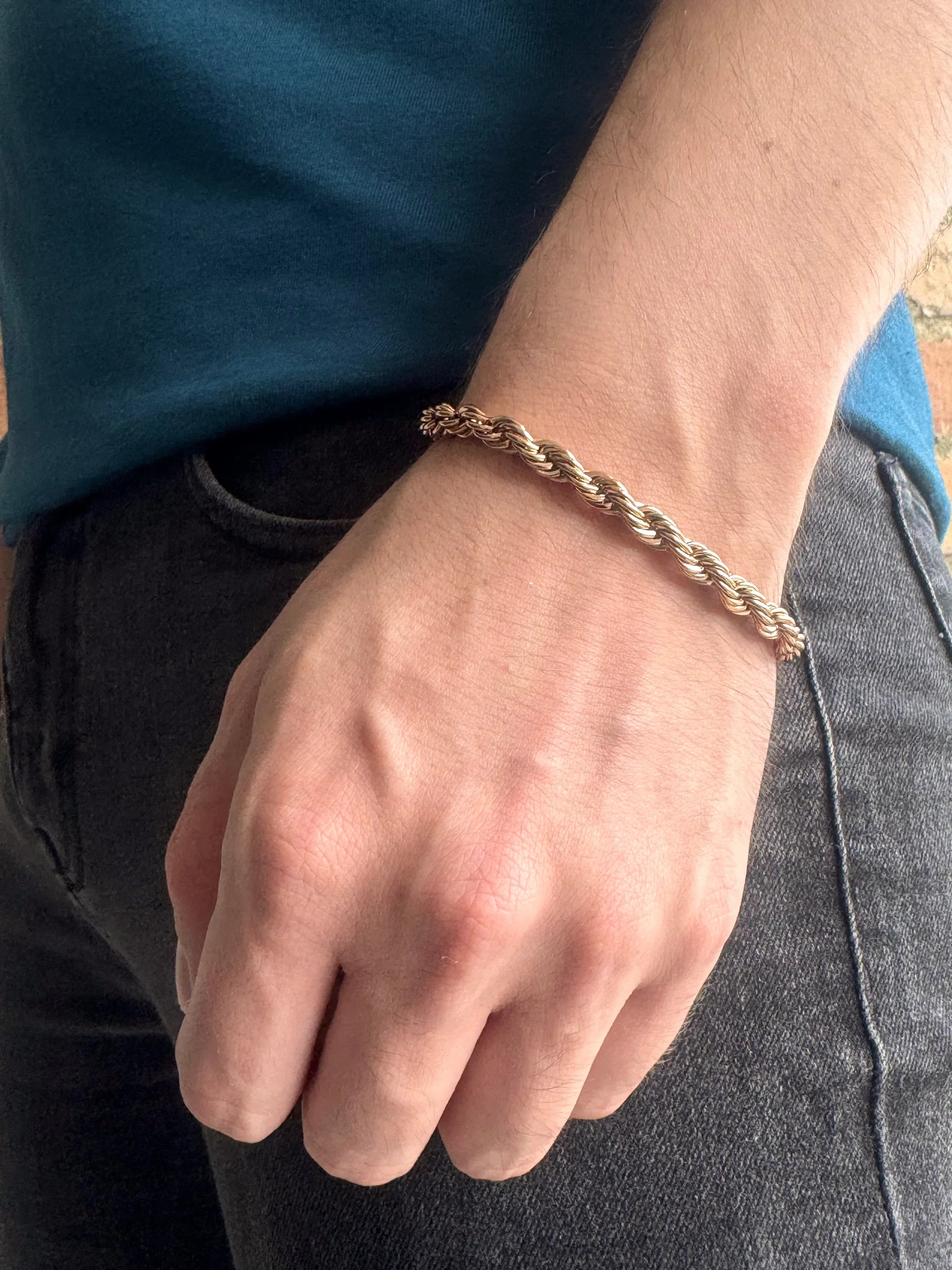 Pulsera Hilo Sagrado Rosa Hombre 6mm - Oryos Joyeria